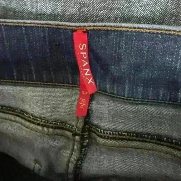 Spanx Blue Denim Jegging Skinny Pull On Flex Waist Womens Size Small - Picture 3 of 8